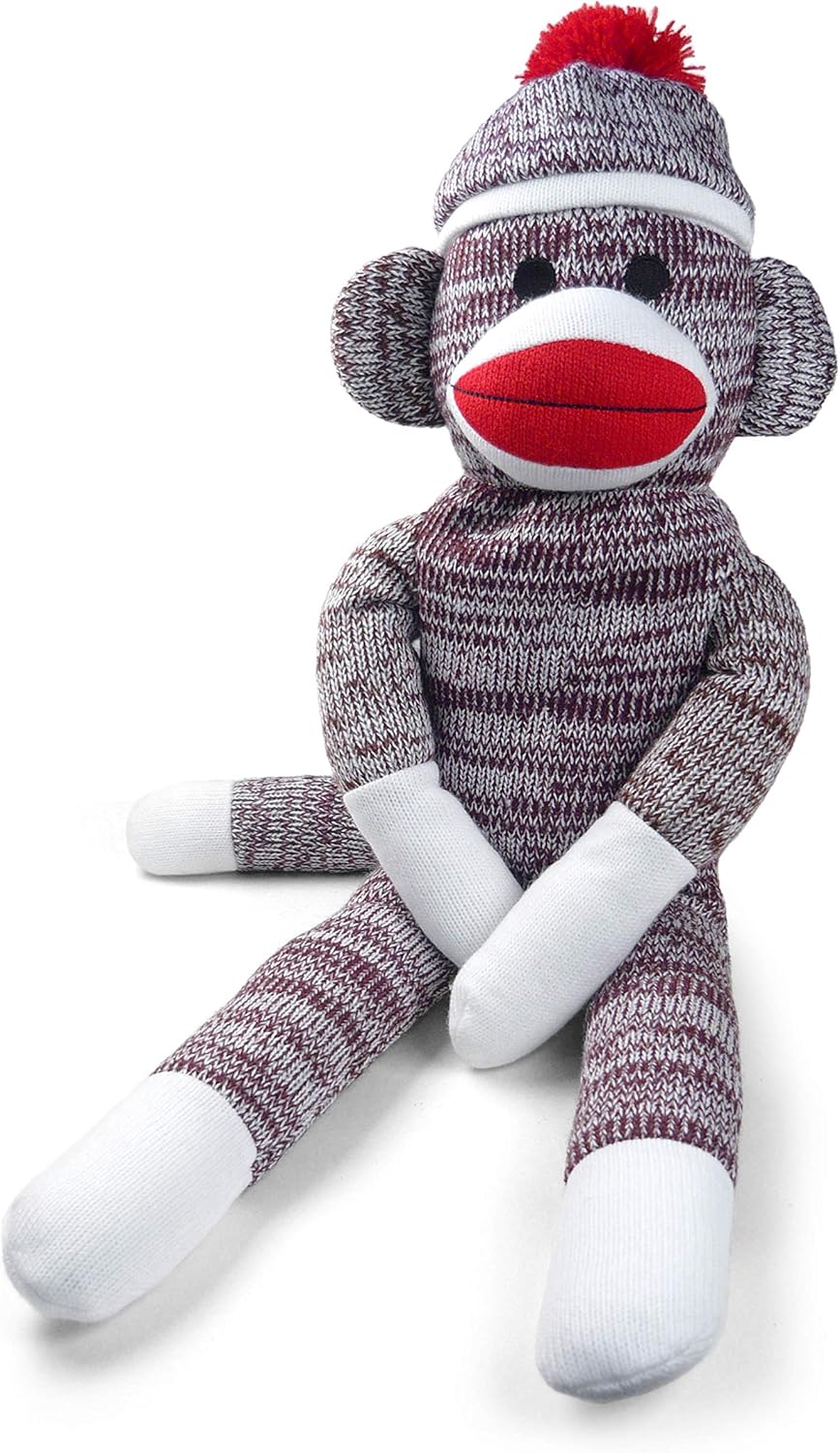 Pennington Bear Company The Original hand-knit sock monkey, 20 inch brown plush stuffed animal